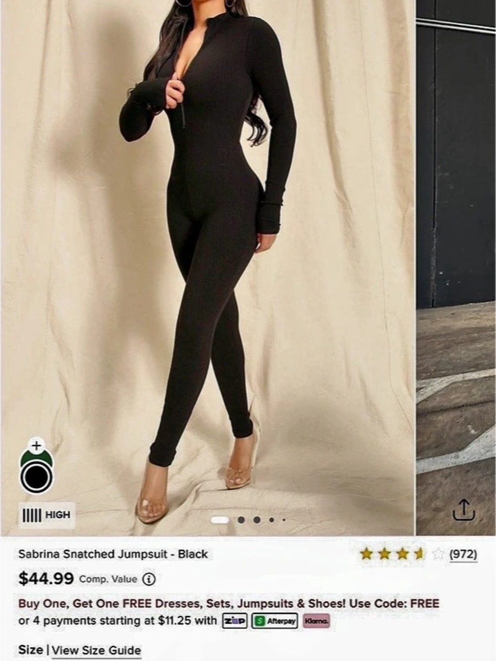 Black Long Sleeve Jumpsuit Like New